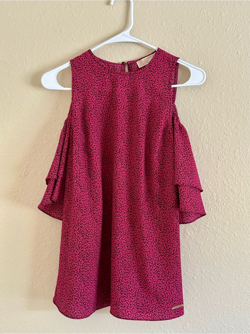 Michael Kors Cold Shoulder Blouse Bold Print